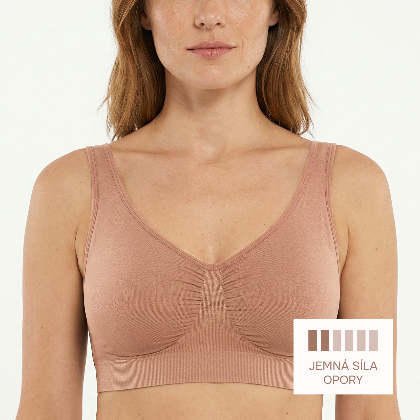 Gently Shaping Seamless Bra Without Underwire, DARK NUDE Size: XXL