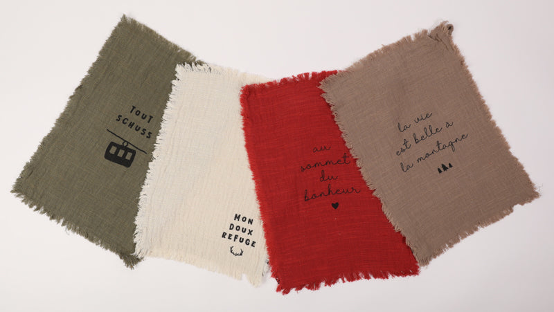 Set of 4 Hand Towels at the Peak of Happiness