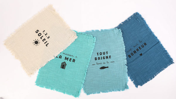 Lot de 4 essuie-mains cap sur le bonheur