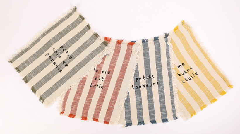 Set of 4 Hand Towels Little Paradise (Stripes)