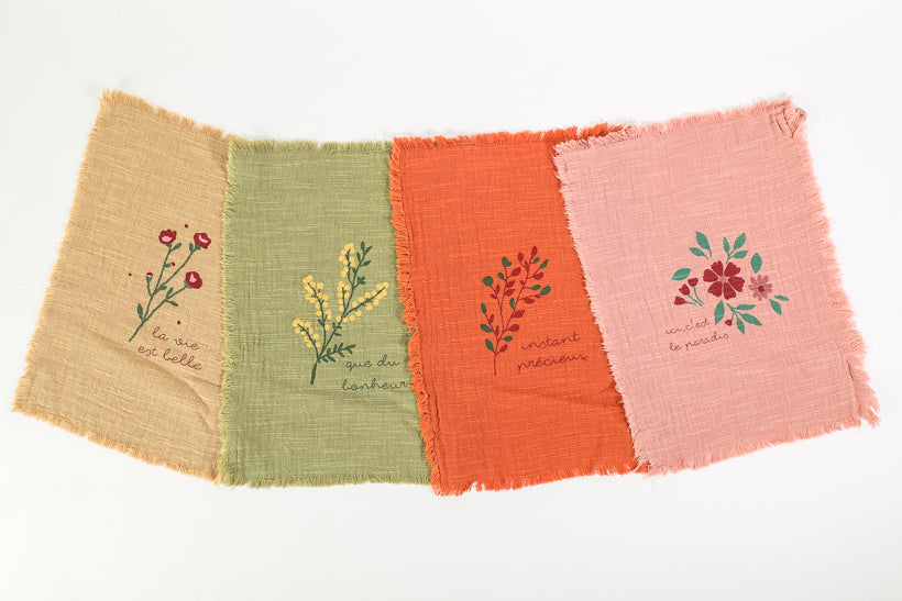 Set of 4 Flower Hand Towels