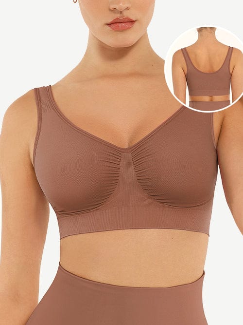 Gently Shaping Seamless Wireless Bra, LIGHT BROWN Size: M