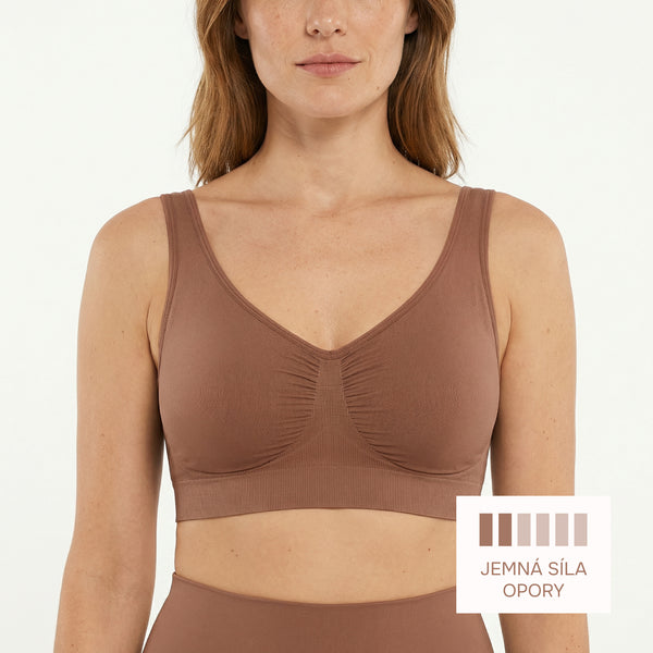 Gently Shaping Seamless Bra Without Underwire, LIGHT BROWN Size: XXL