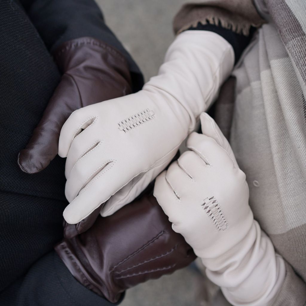 Long Women's Leather Gloves Without Lining