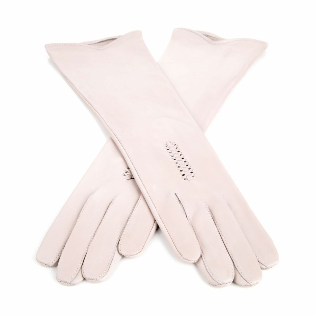 Long Women's Leather Gloves Without Lining
