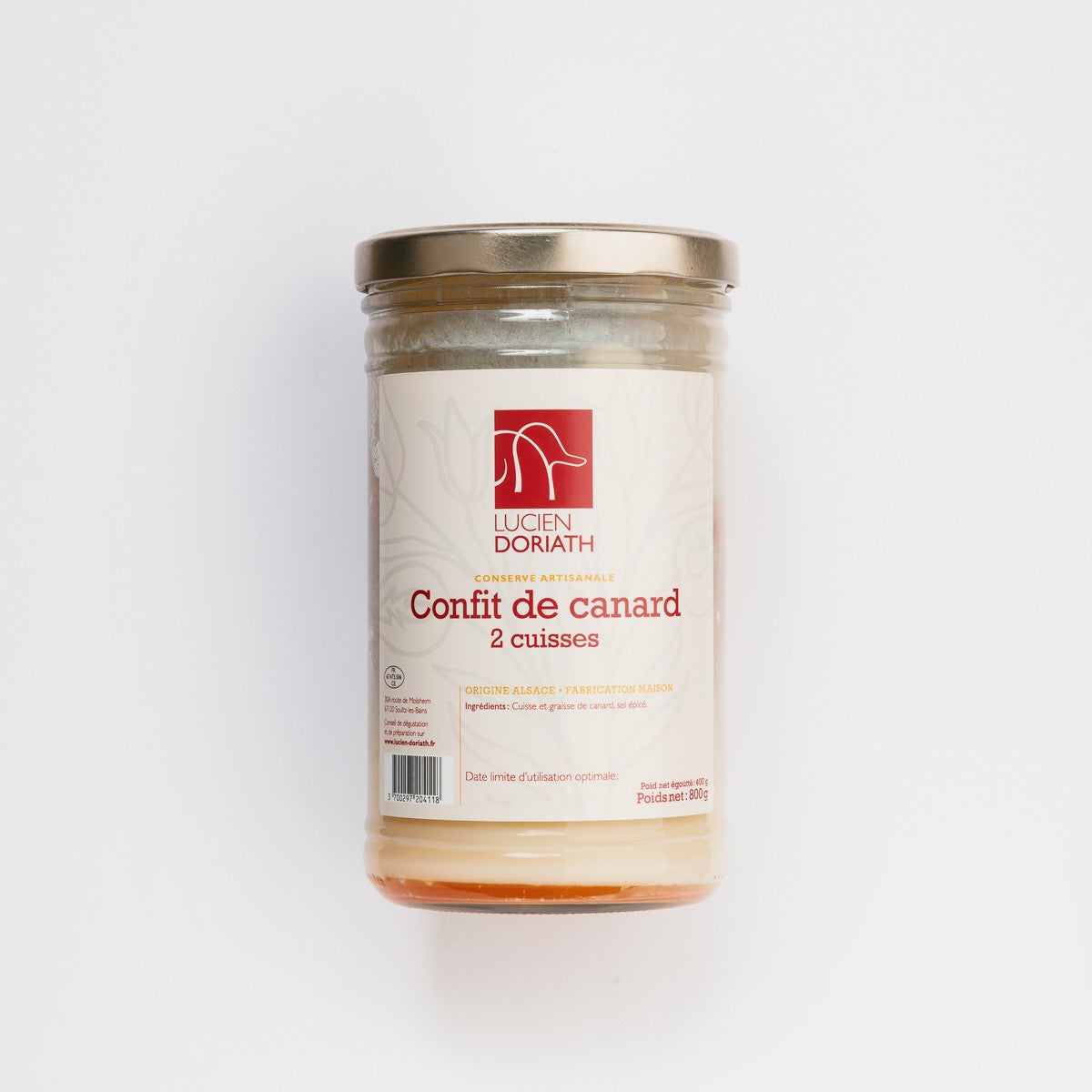 Confit d'anatra 2 cosce (sgocciolate) - 450g