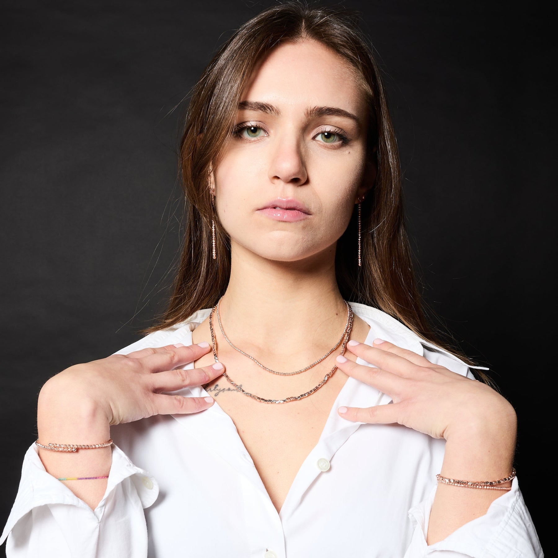 Rose gold plated silver necklace ref. LC28