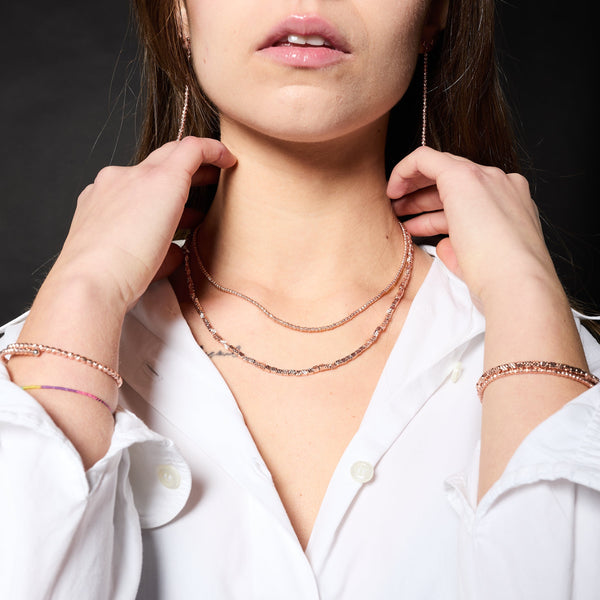 Silver bracelet plated in rose gold ref. LC14