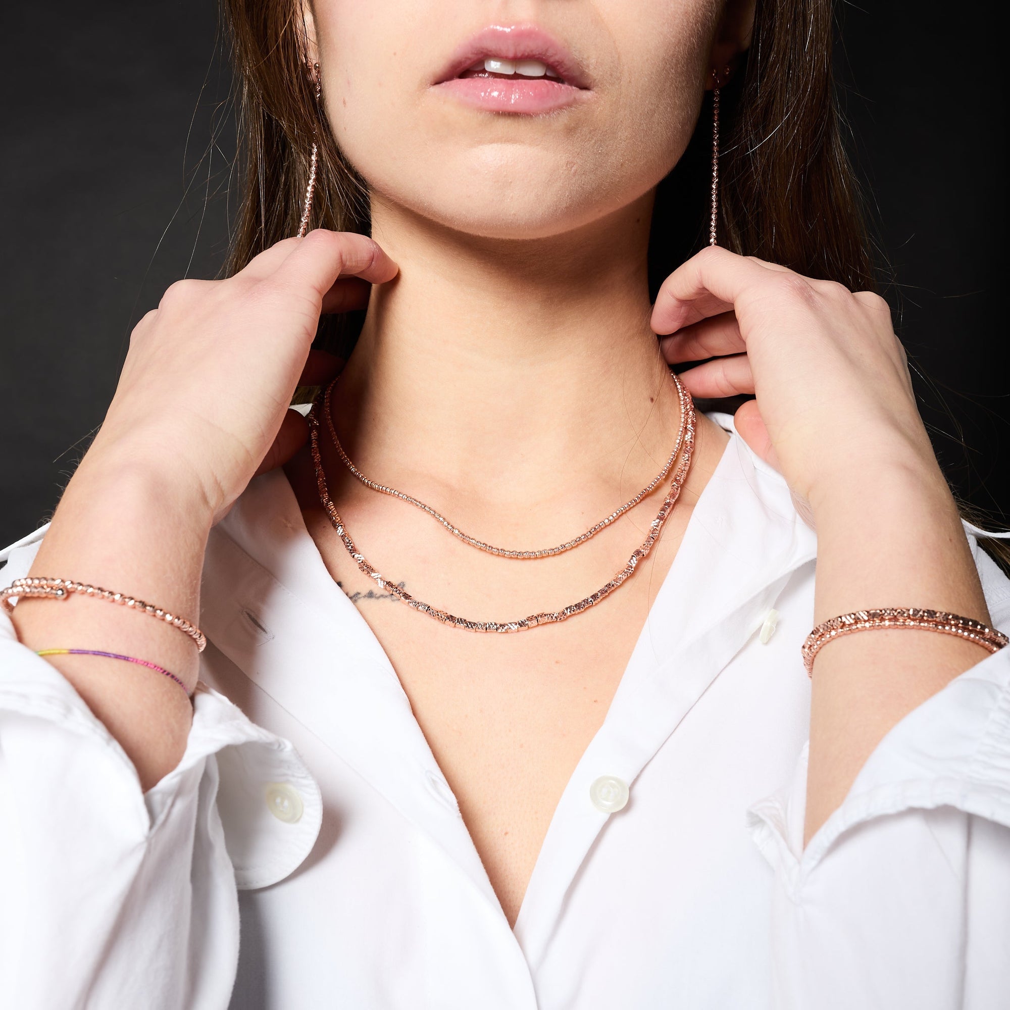 Rose gold plated silver necklace ref. LC17