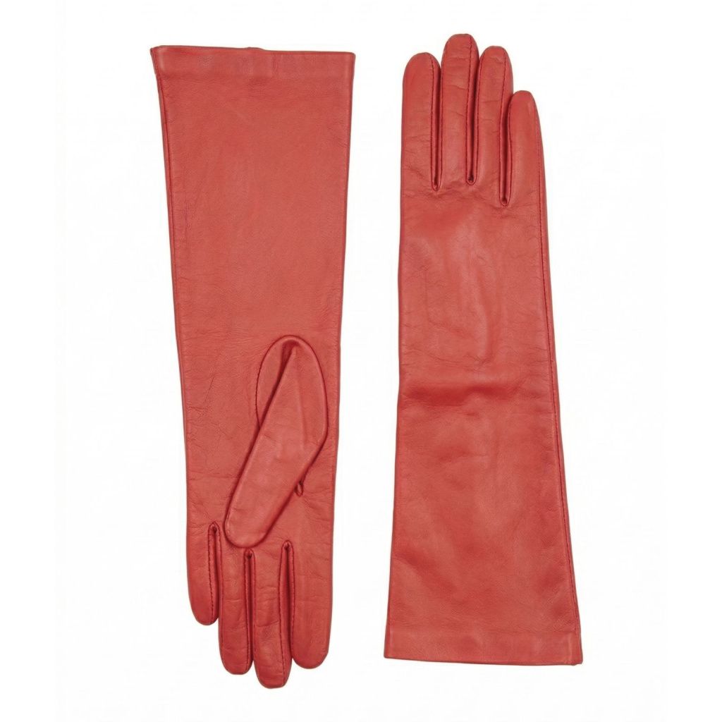 Women's Leather Forearm Gloves with Cashmere Lining