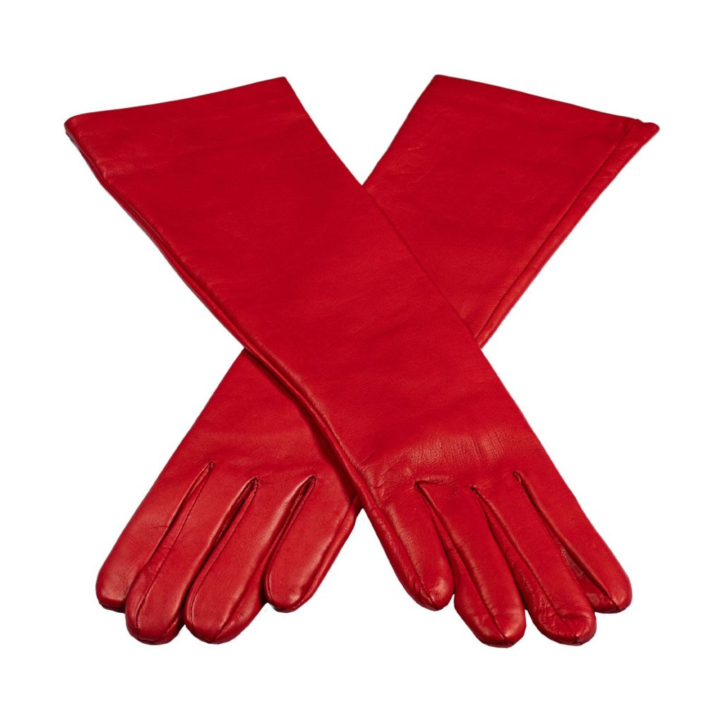 Women's Leather Forearm Gloves with Cashmere Lining