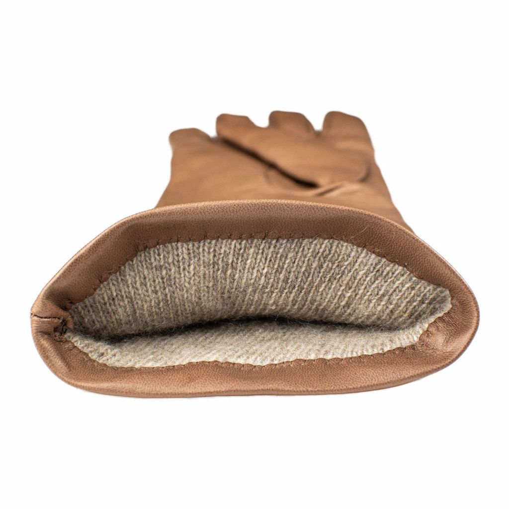 Women's Leather Forearm Gloves with Cashmere Lining