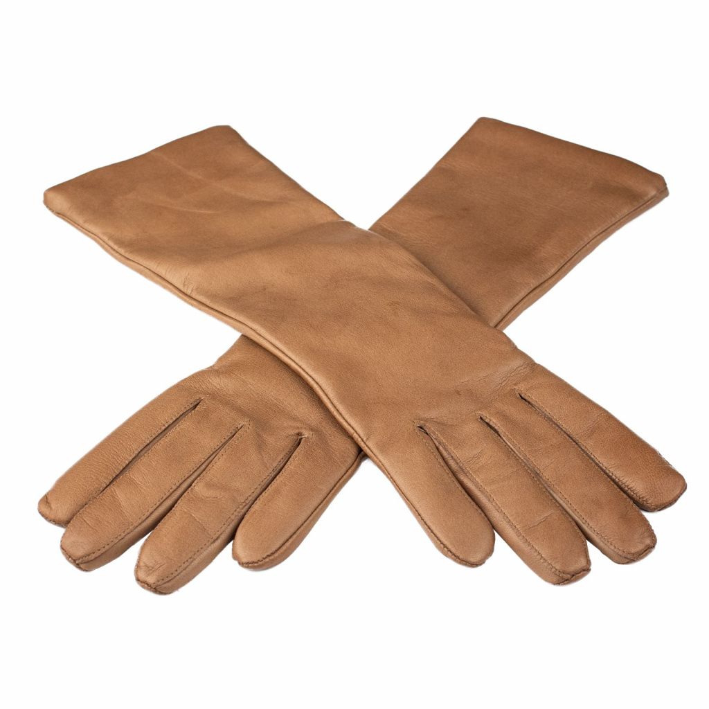 Women's Leather Forearm Gloves with Cashmere Lining