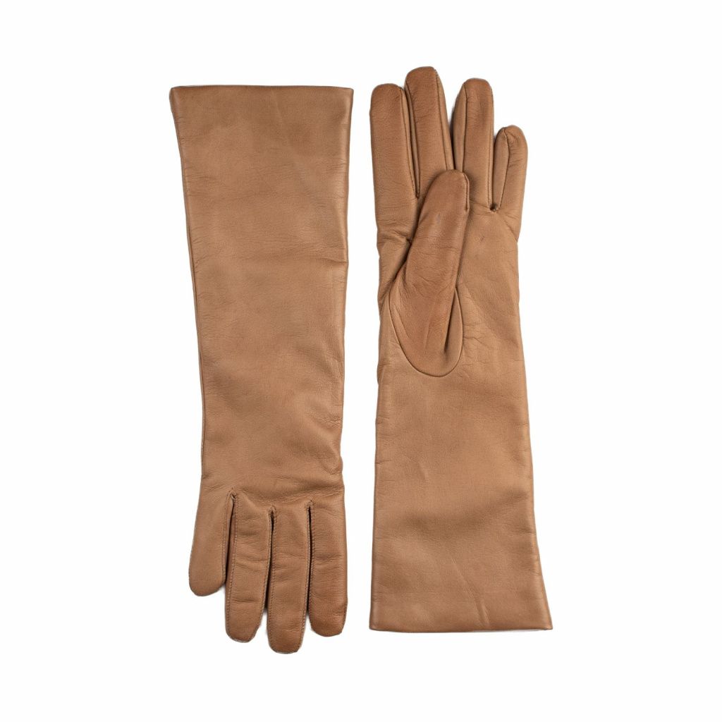 Women's Leather Forearm Gloves with Cashmere Lining