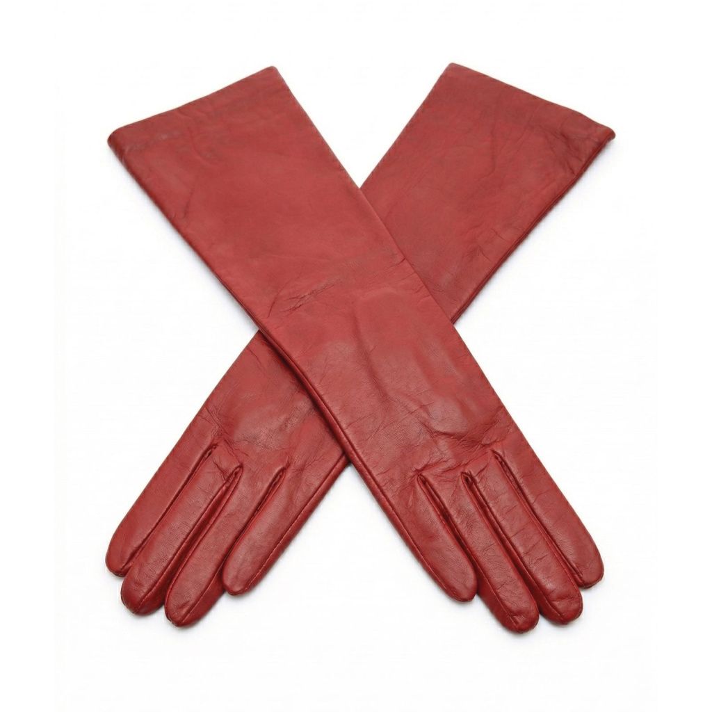 Women's Leather Forearm Gloves with Cashmere Lining
