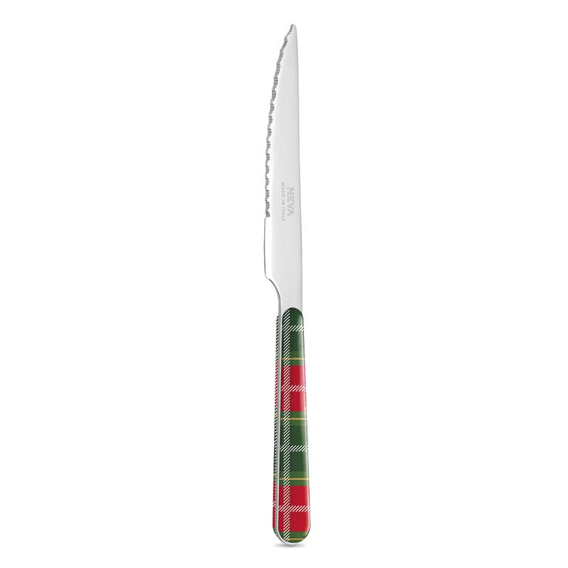 6 Steak Knives - Red Green Tartan BD14276