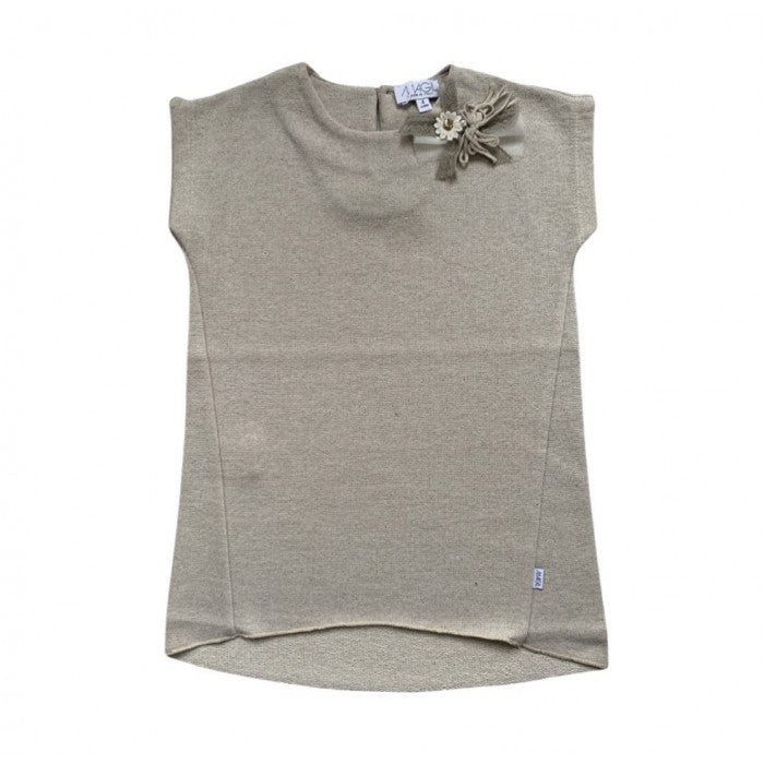 BEIGE FLEECE MINI DRESS