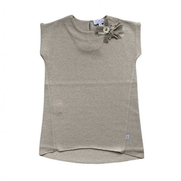 BEIGE FLEECE MINI DRESS