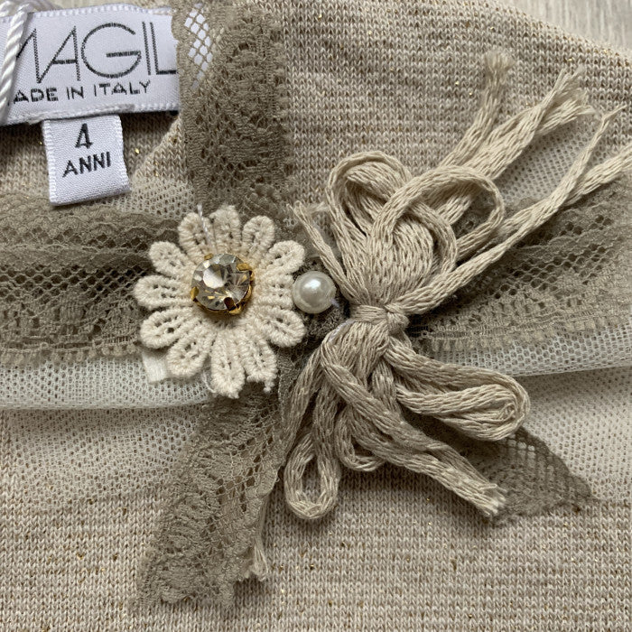 BEIGE FLEECE MINI DRESS