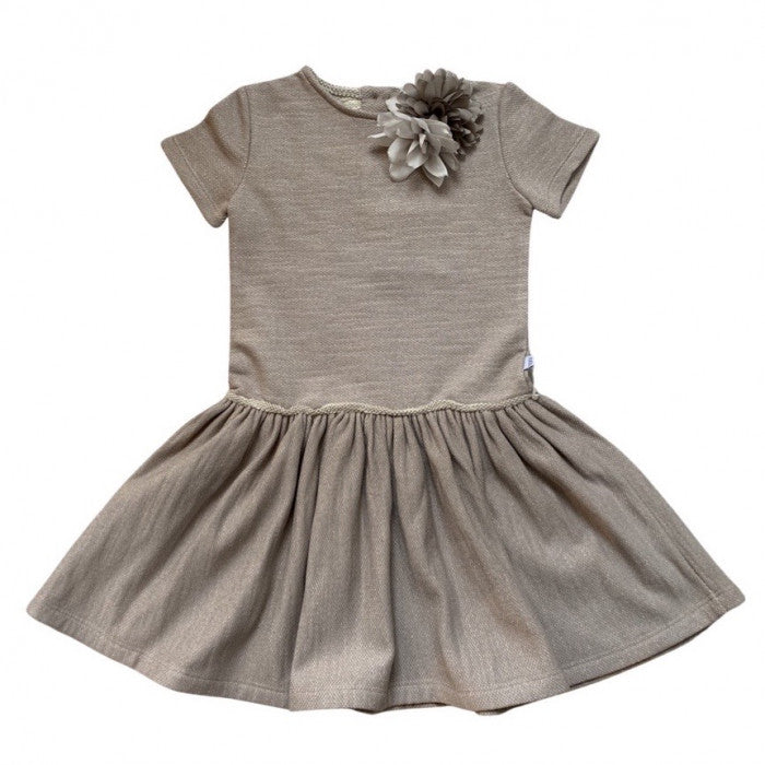 FLAMED FLEECE DRESS BARLEY
