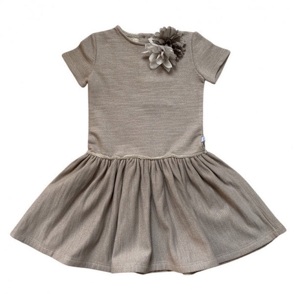 FLAMED FLEECE DRESS BARLEY