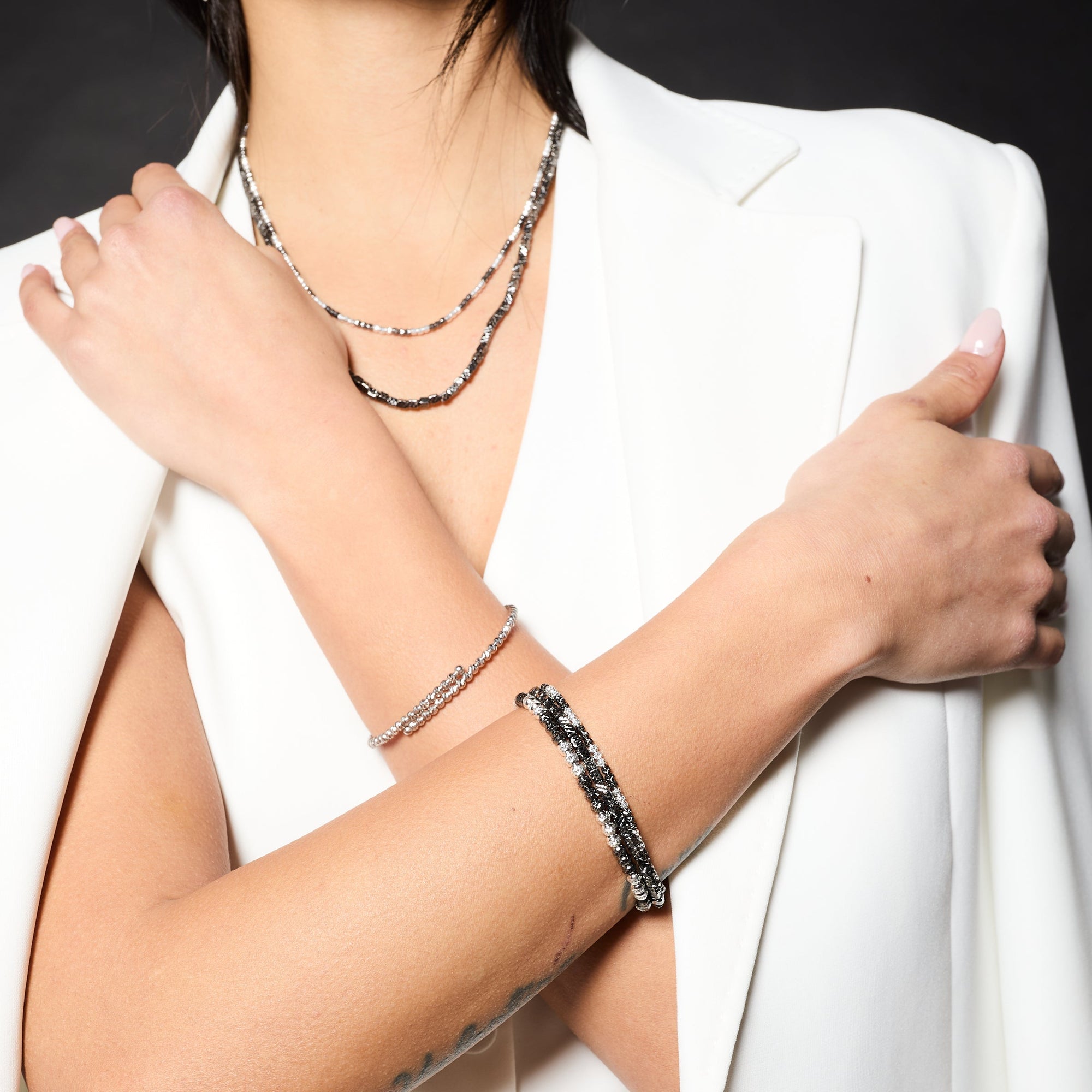 Collar de plata cepillada ref. LC30