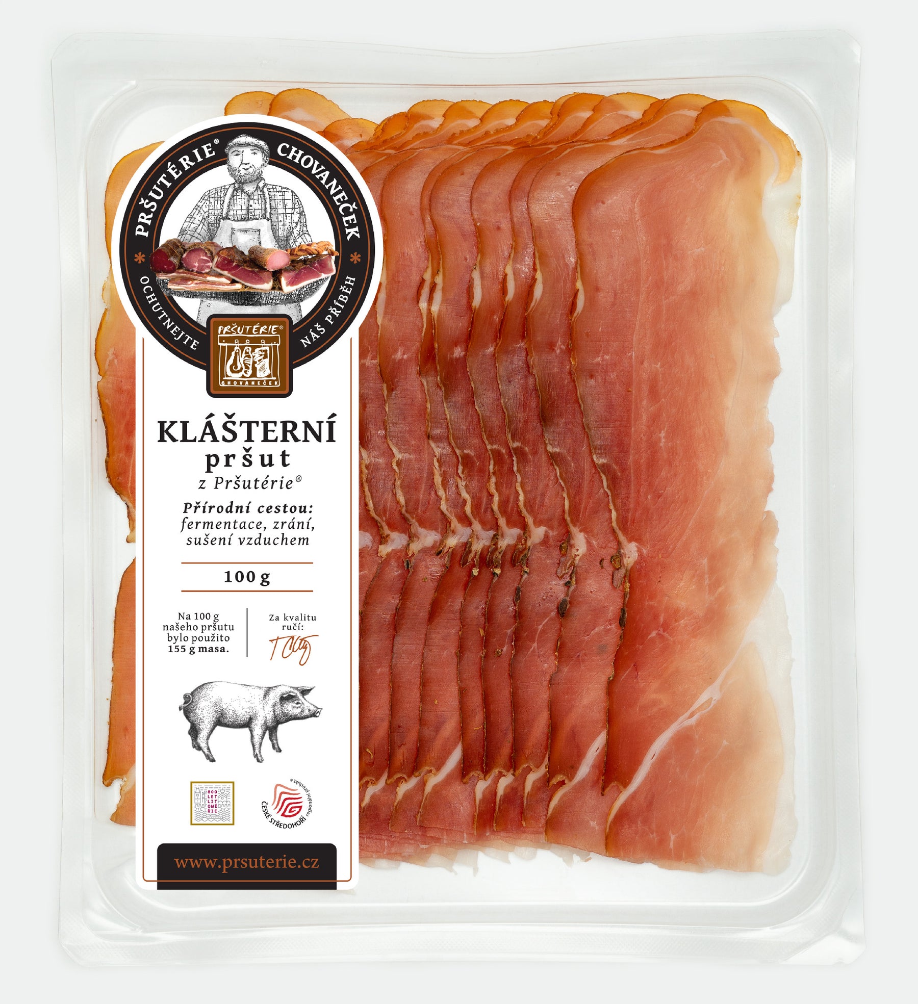 MONASTERY prosciutto from Pršutérie® vacuum-packed approx. 100g Product finely sliced