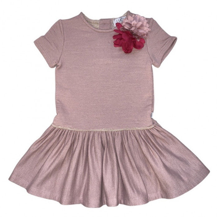 PINK FLAMED FLEECE DRESS