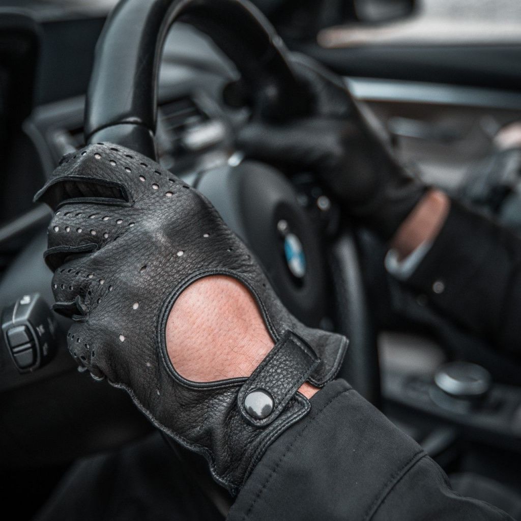 Men's Leather Driving Gloves Made from American Deer