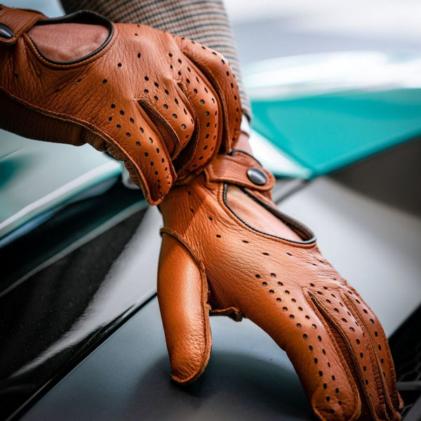 Men's Leather Driving Gloves Made from American Deer