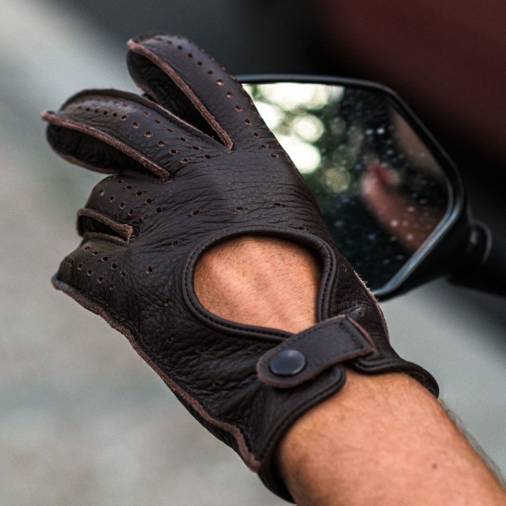Men's Leather Driving Gloves Made from American Deer