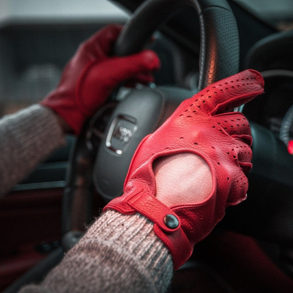 Men's Leather Driving Gloves Made from American Deer
