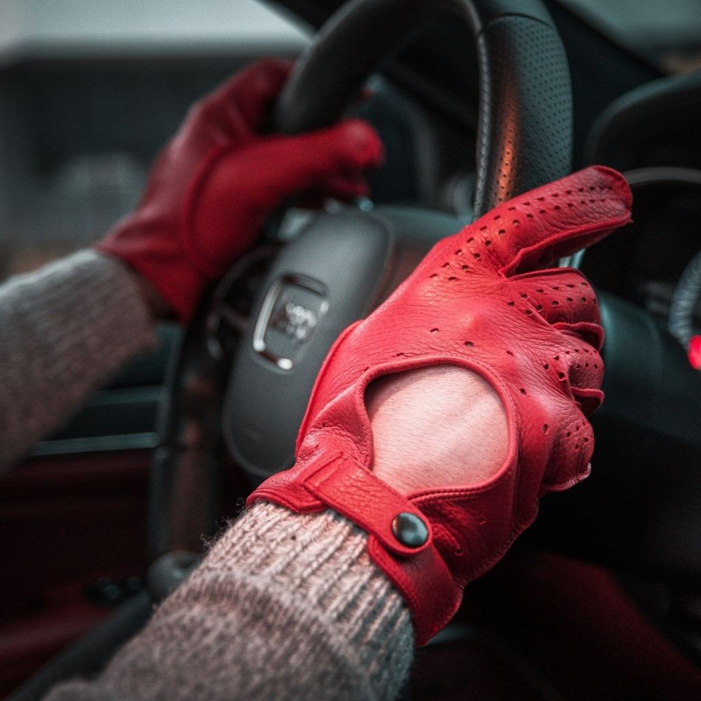 Men's Leather Driving Gloves Made from American Deer