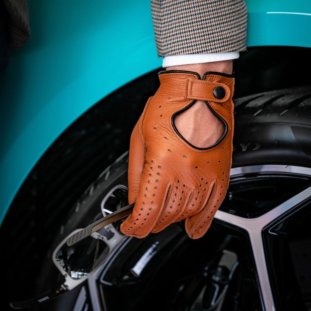 Men's Leather Driving Gloves Made from American Deer