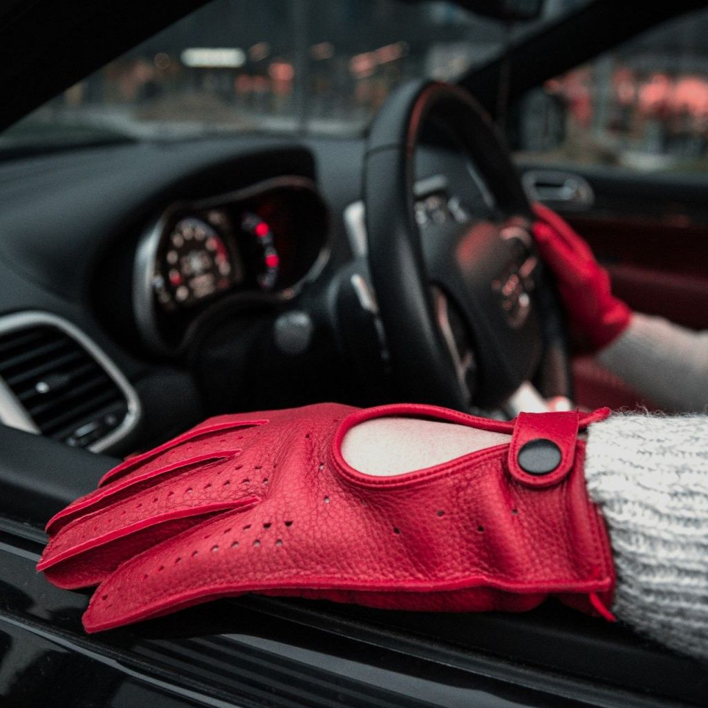 Men's Leather Driving Gloves Made from American Deer