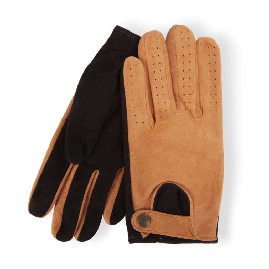 Two-Tone Suede Gloves for Universal Use