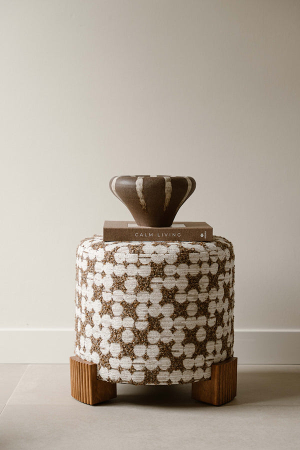 Indore Home - Yara - Pouf - Ottoman - Brown - Beige