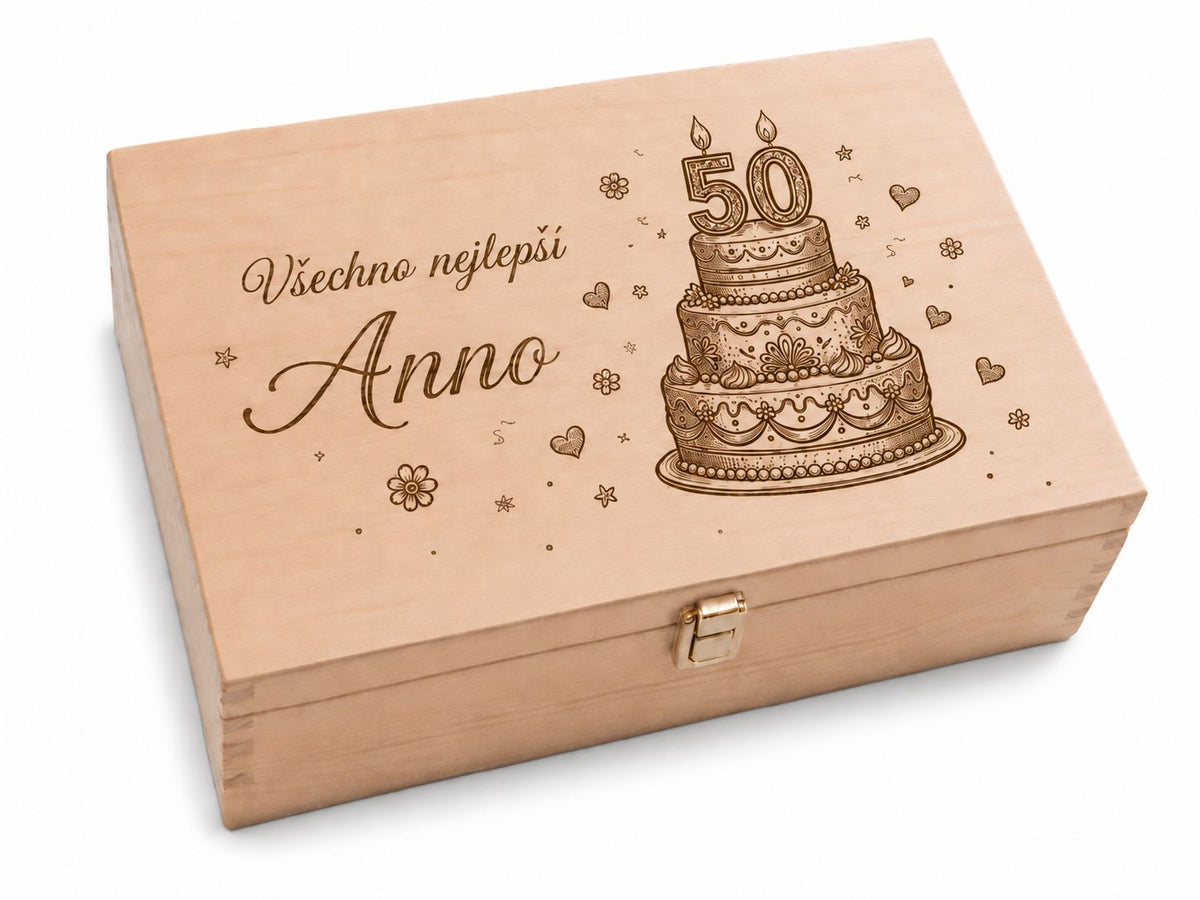 Presente de Aniversário – Caixa de Madeira com Gravação de Nome e Idade