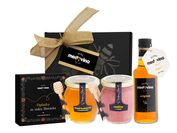 Gift Set with Mead, Two Honeys, and Wafers Elisa