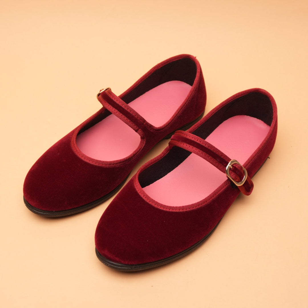 Bordeaux Velvet Mary-Jane Friulane