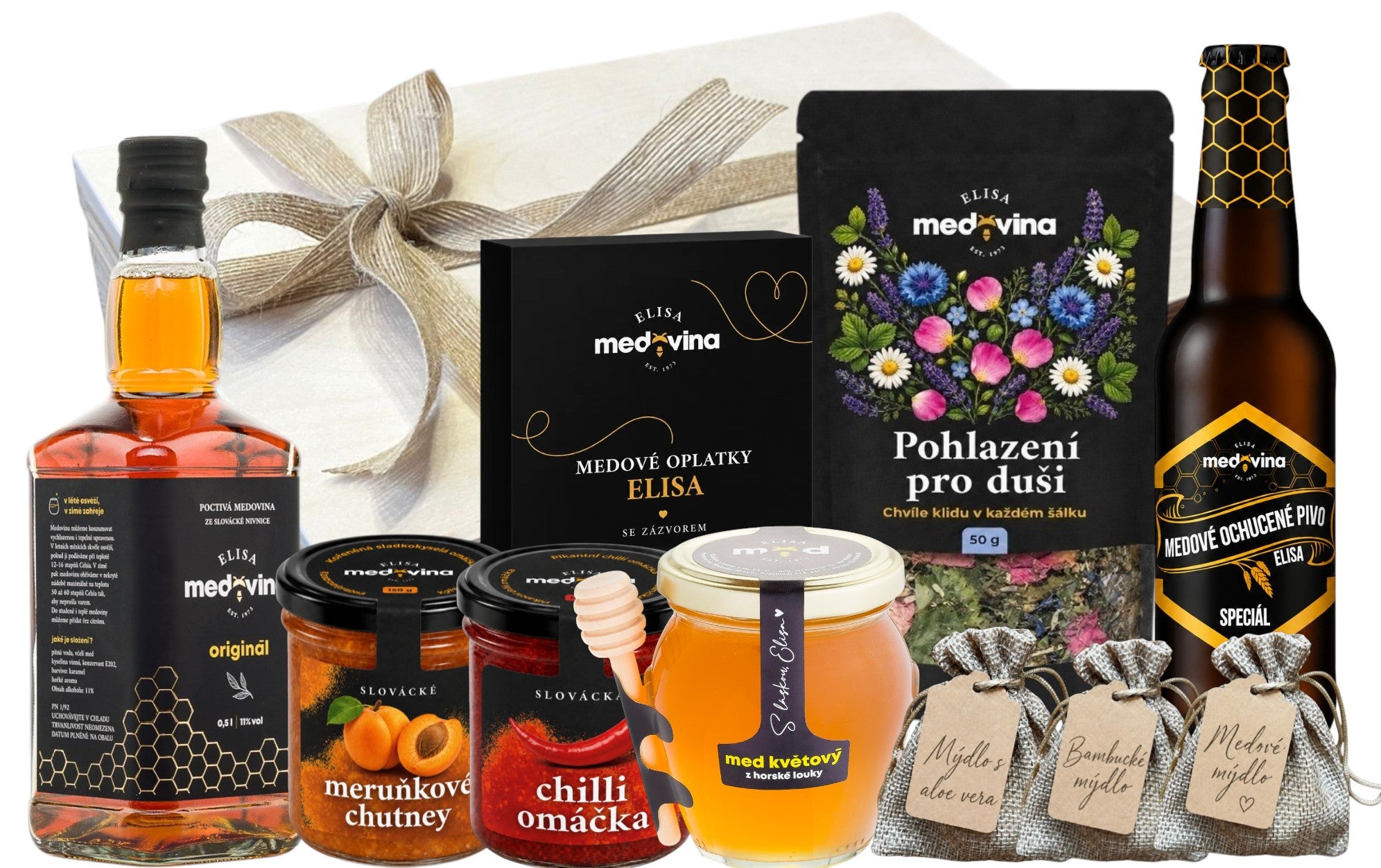 Large Gift Box with Mead, Honey, Beer, and Treats Elisa