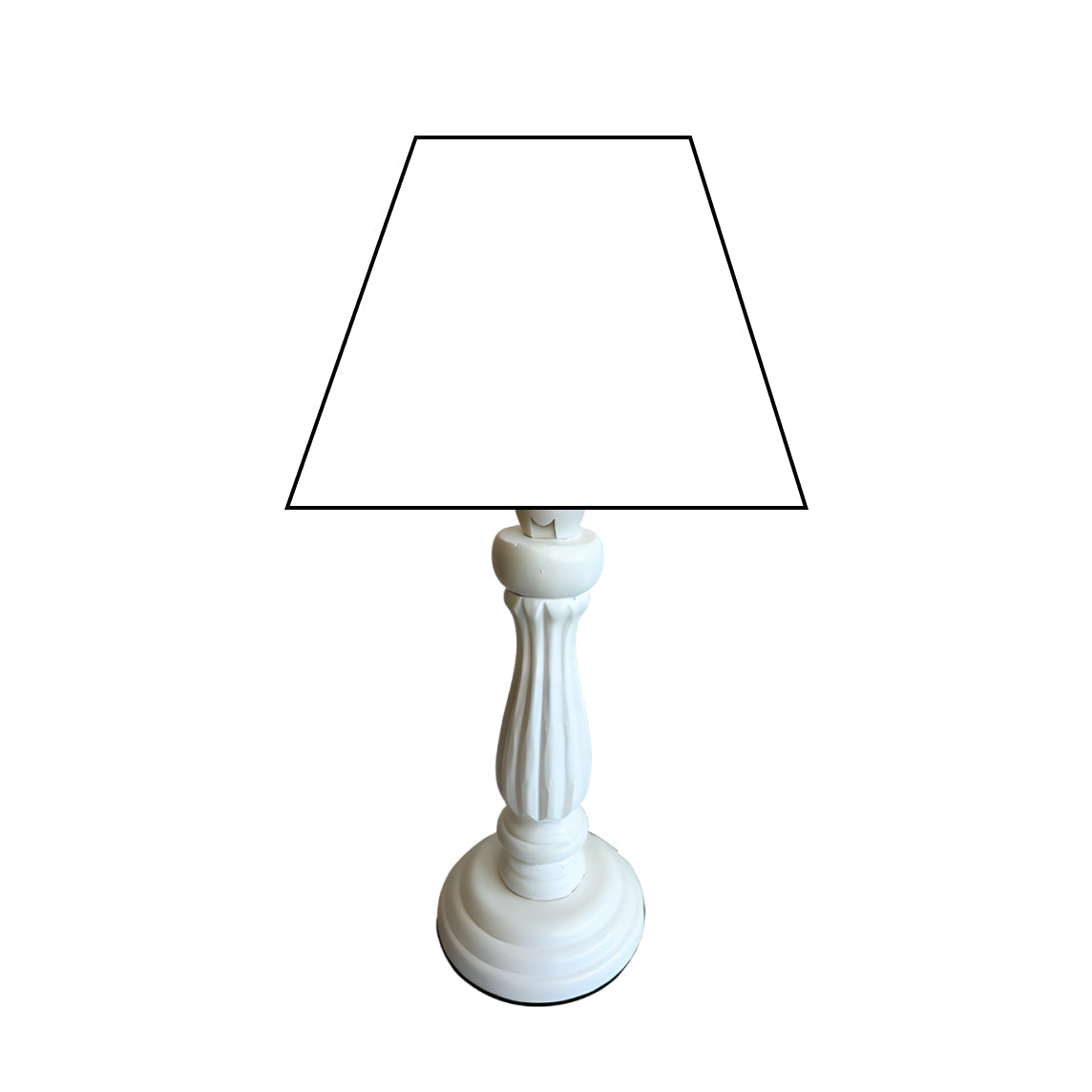 Various Wooden Lamp Base Garda with Round Base – White (Height 25 cm, E14 Socket)