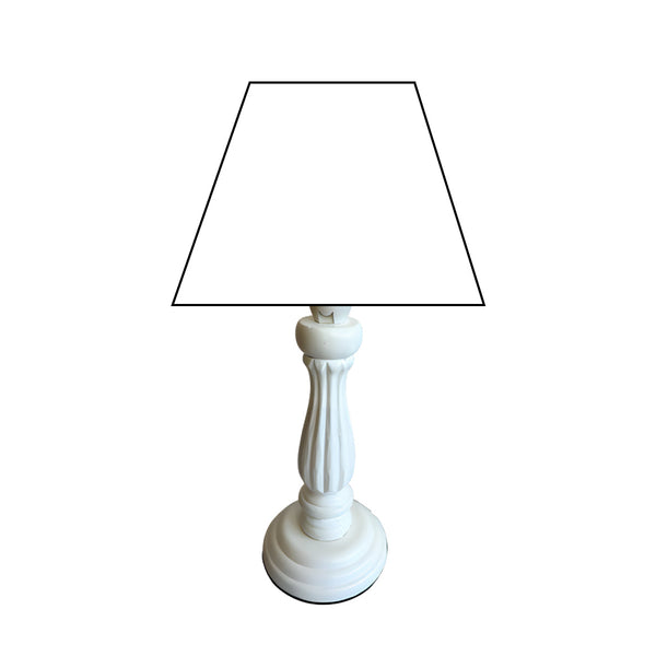 Various Wooden Lamp Base Garda with Round Base – White (Height 25 cm, E14 Socket)