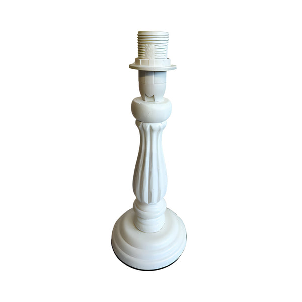 Various Wooden Lamp Base Garda with Round Base – White (Height 25 cm, E14 Socket)