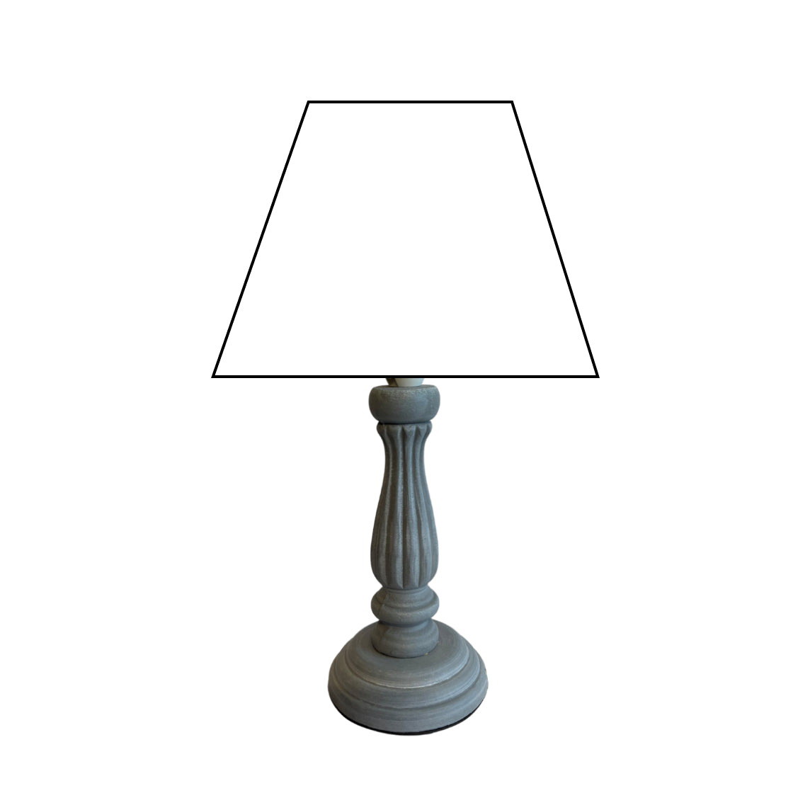 Various Wooden Lamp Base Garda with Round Base – Gray (Height 25 cm, E14 Socket)