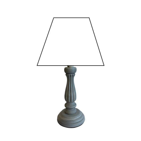 Various Wooden Lamp Base Garda with Round Base – Gray (Height 25 cm, E14 Socket)