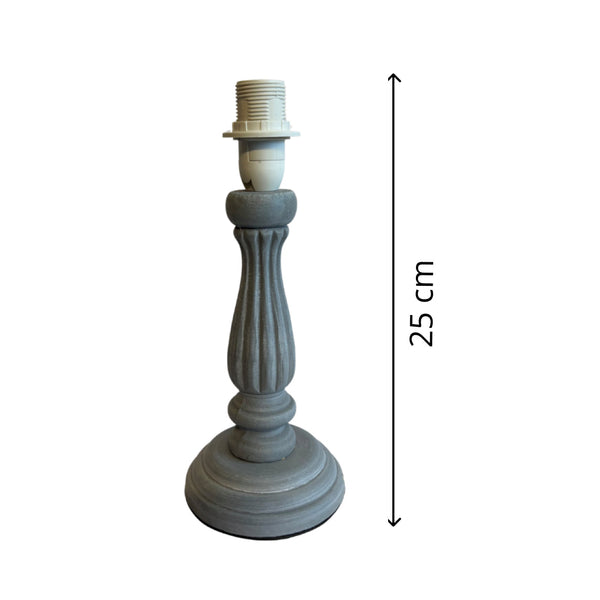 Various Wooden Lamp Base Garda with Round Base – Gray (Height 25 cm, E14 Socket)