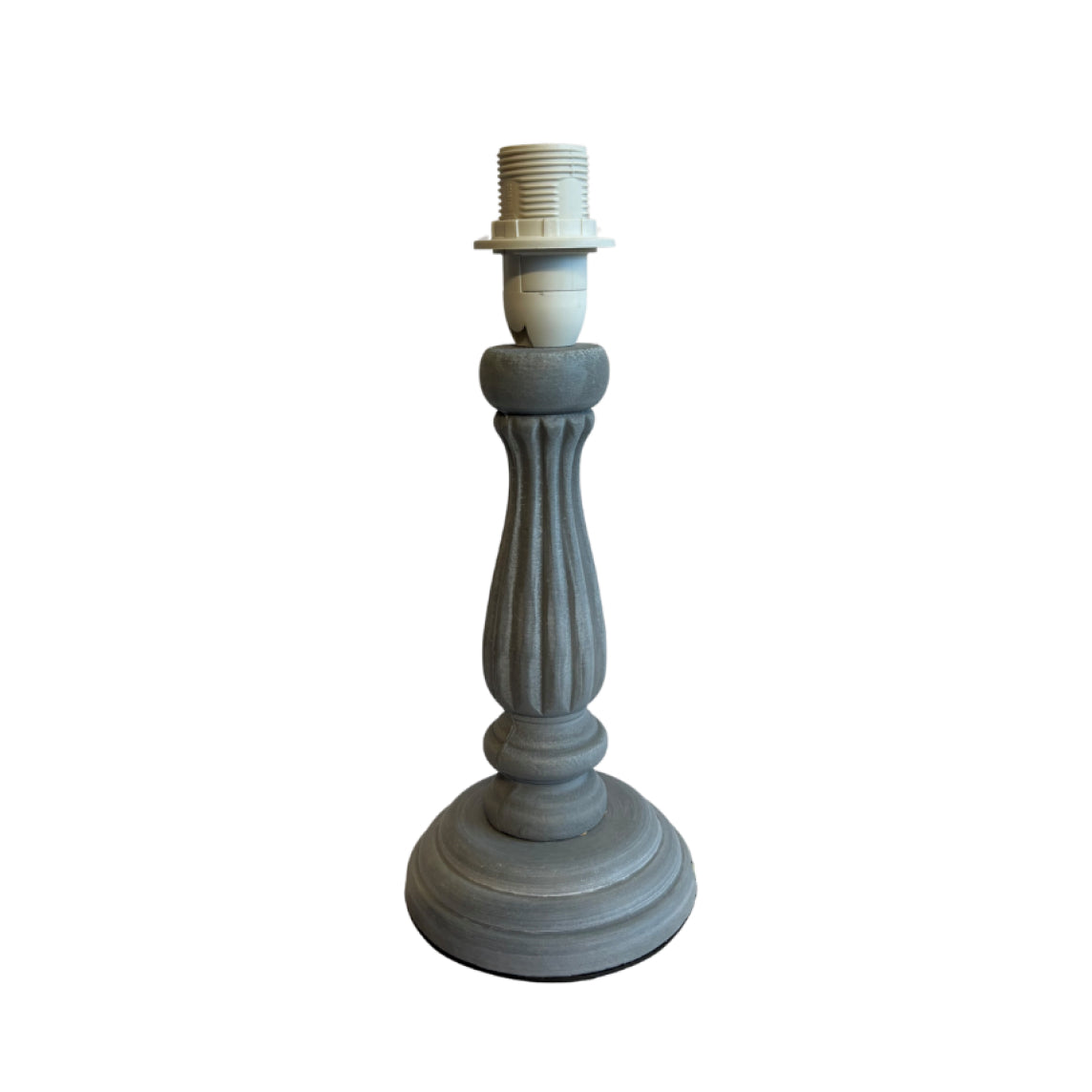 Various Wooden Lamp Base Garda with Round Base – Gray (Height 25 cm, E14 Socket)