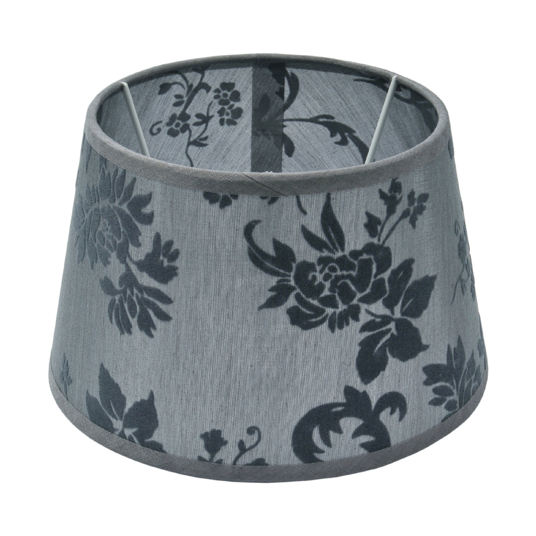 Pantalla de tambor variada redonda - Gris - Trend Silk Flora - Ø20 cm
