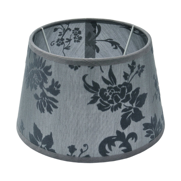 Pantalla de tambor variada redonda - Gris - Trend Silk Flora - Ø20 cm